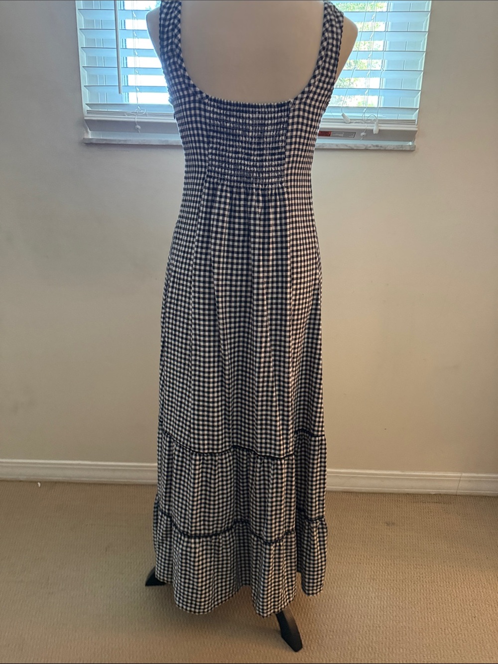 Cynthia Rowley Gingham Tie-Front Maxi Dress in Black & White - Picture 4 of 5